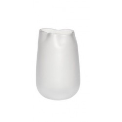 vase verre tordu blanc grand